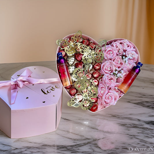 Pink & Gold Heart Box